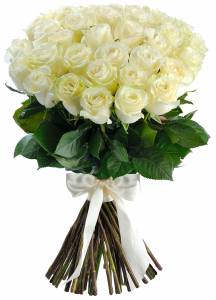 Букет из 51 белых роз 80 см