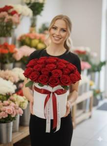 11 роз в Коробке
