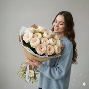 Пионовидные розы Constance "Роскошь и Очарование" 7шт