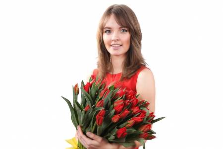 Букет красных тюльпанов "Королева"