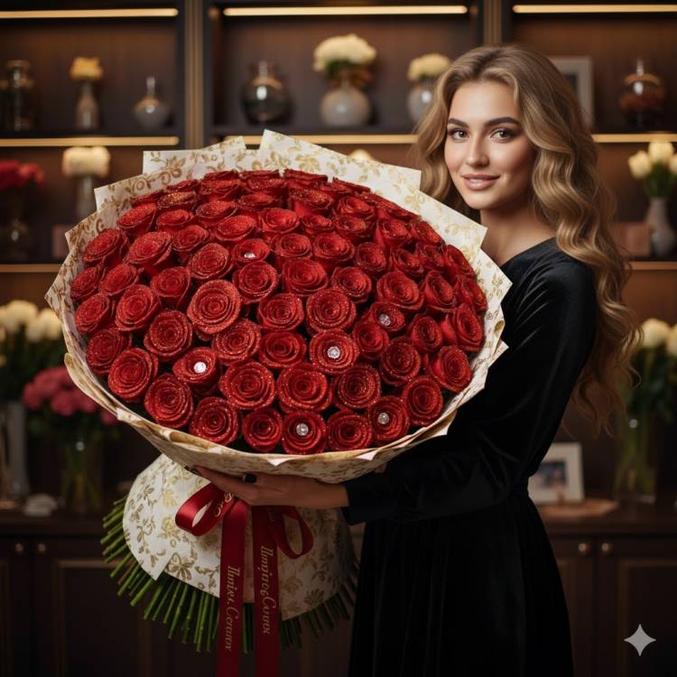 Букет из 101 роз "Роскошный подарок" Букет из 101 роз "Роскошный подарок"