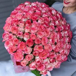 Букет из 101 розы "Розовая соната"
