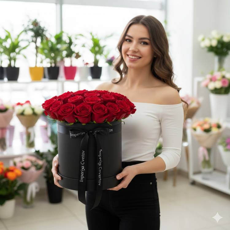 25 красных роз в коробке 25 красных роз в коробке