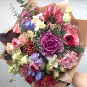 Букет с гиацинтами "Любовное кружево"