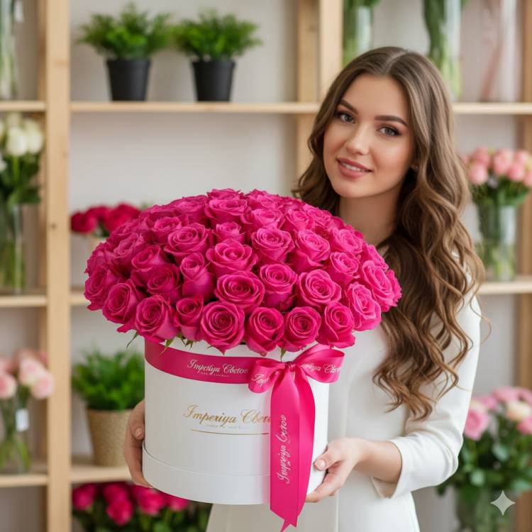 Розы в шляпной коробке