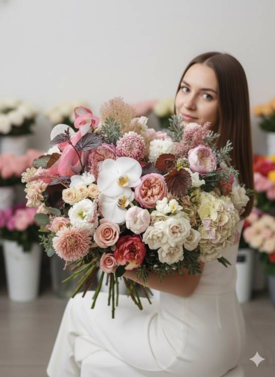 Букет с астрами "Лолита" Букет с астрами "Лолита"