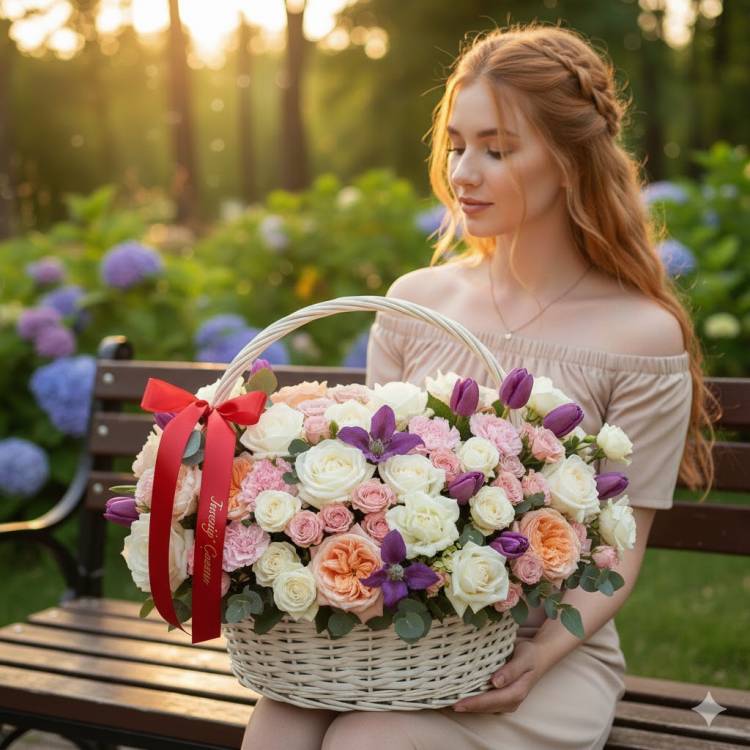 Букет с гиацинтами "Любимой"